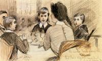 Paul Cesar Helleu - A Family Dinner At The Ritz New York